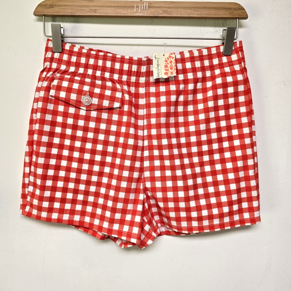 Men's Red & White Gingham Athletic Shorts - Classic Summer Fit